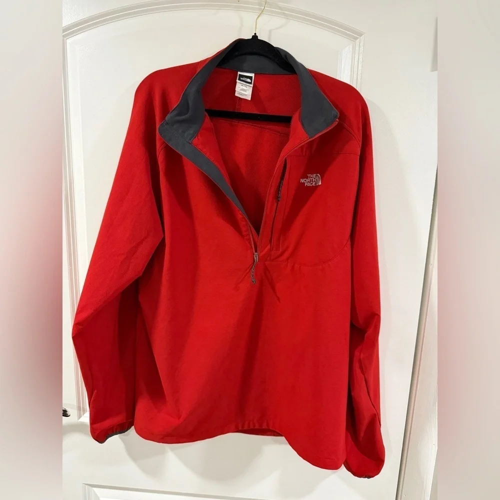 The North Face Flight Series APEX Soft Shell 1/4 Zip Pullover Red XL